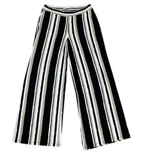 Cato wide leg stretch Striped stretchy boho pull on pants size Small